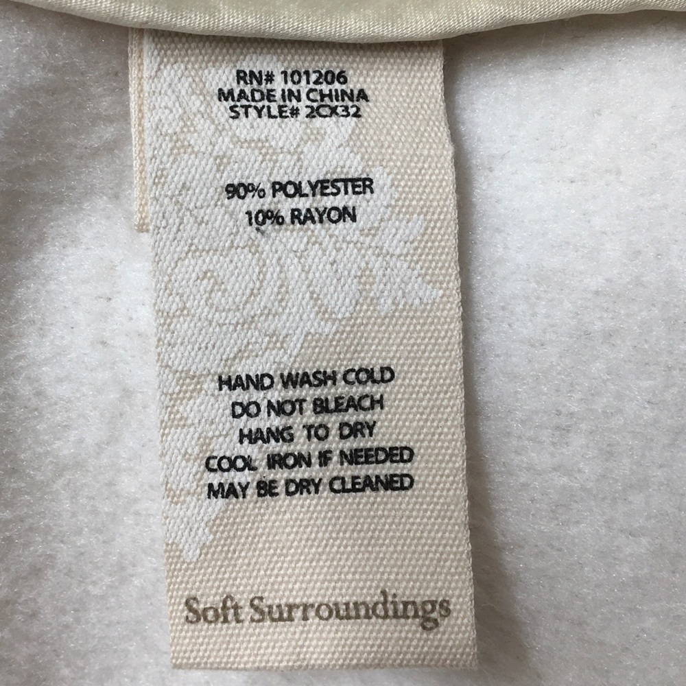 Soft Surroundings Torrente Fleece Hooded Jacket Coat Cream Ivory Medium - Picture 12 of 16